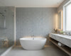 Pacific PaperWeave Grass Blue | Phillipe Romano - bathroom room setting