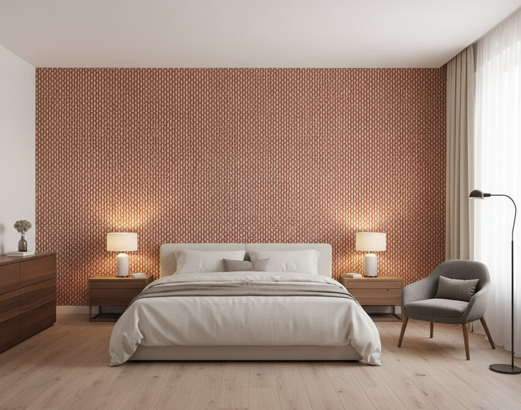 Pacific Paper Weave Grass | Phillipe Romano - bedroom room setting