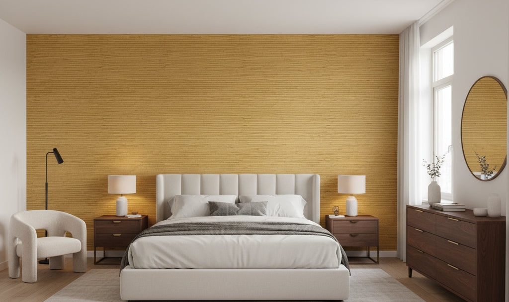 Palakua Classic Grasscloth | Phillipe Romano - bedroom room setting