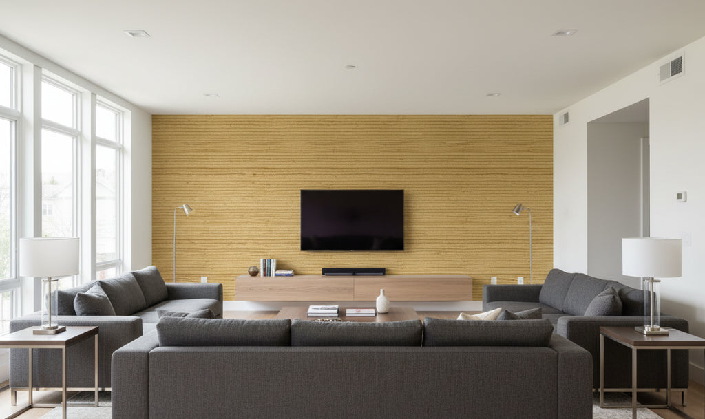 Palakua Classic Grasscloth | Phillipe Romano - living room room setting