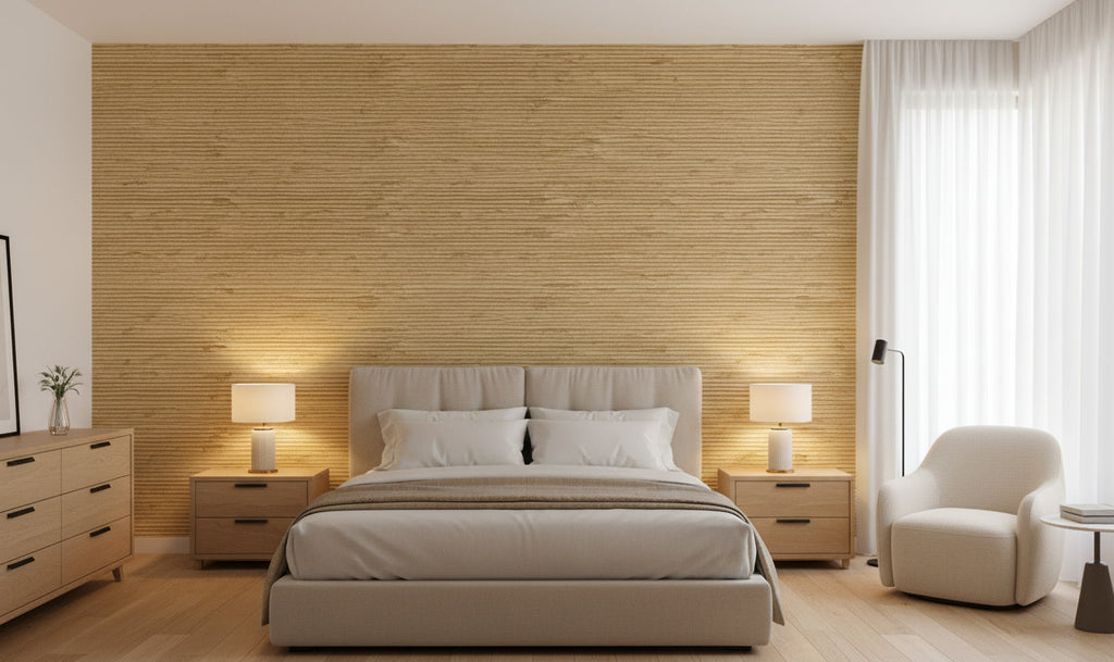 Palakua Classic Grasscloth | Phillipe Romano - bedroom room setting