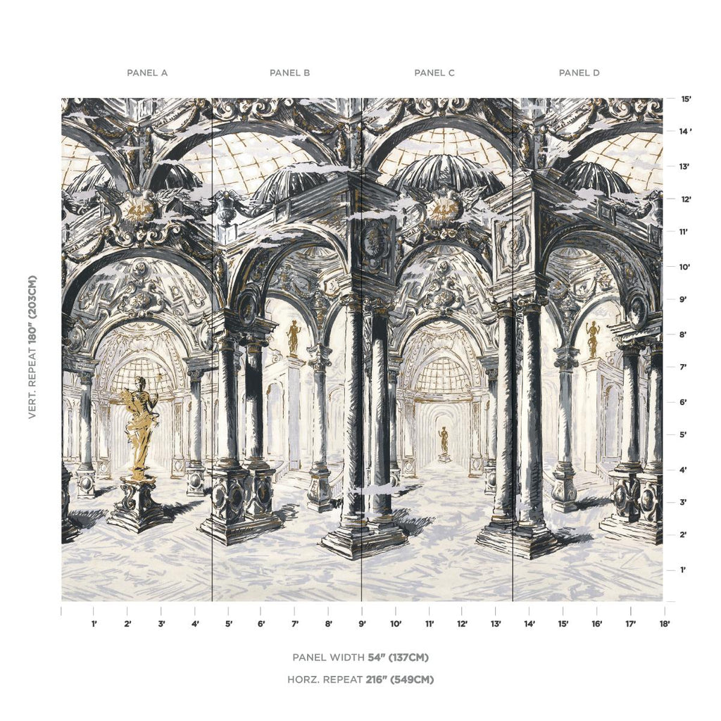 Palazzo 4 Panel Set - Antique Blue - Image 2