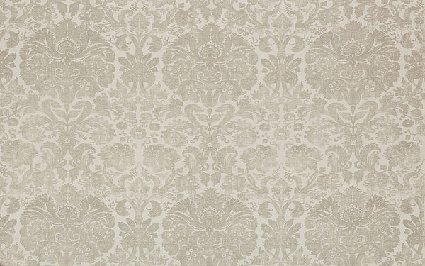 Borghese Two Color Small Scale, Pale Gray on Light Tint Wallcoverings | Quadrille