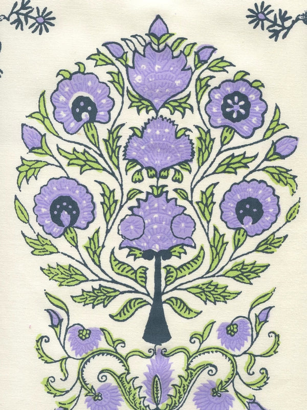 Pale Lavender Pale Green on Ivory Wallcoverings | Home Couture