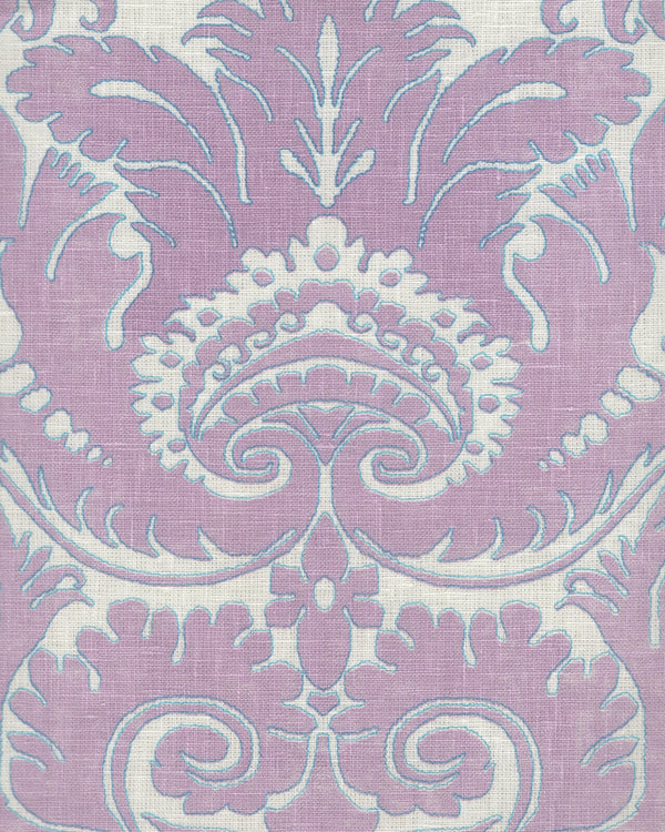 Borghese Two Color, Pale Lavender Turquoise Outline Wallcoverings | Quadrille