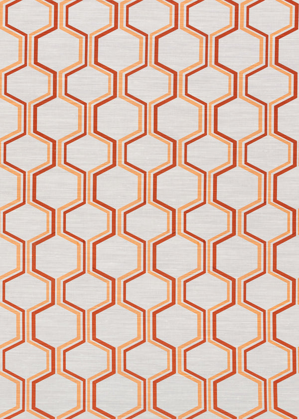 Camino, Pale Terracotta/Dk Terracotta on Light Tint Wallcoverings | Quadrille
