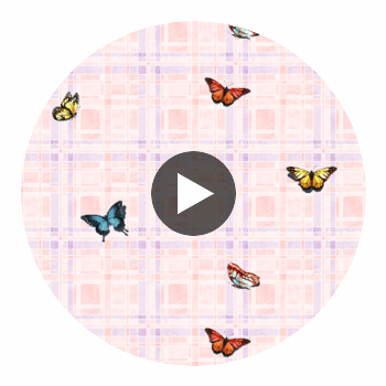 Bella Butterflies on Pink Plaid Circular Swatch | Fentucci