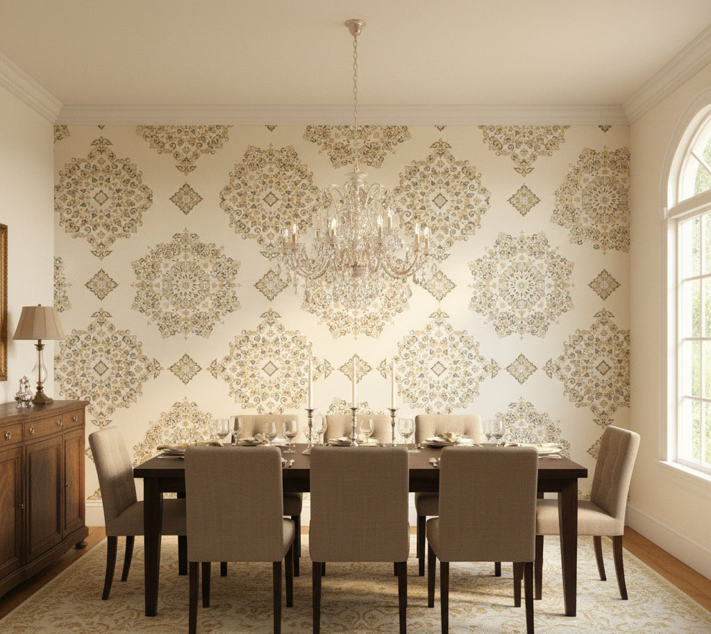Parvani Linen | Baker Lifestyle - dining room room setting