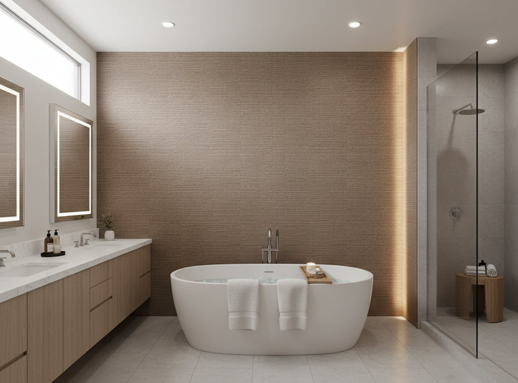 Patoa Librato Wallcovering - bathroom room setting