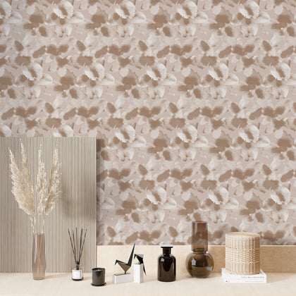 Whispering Petals - Sepia Tint Contemporary | Architectural Wallcoverings