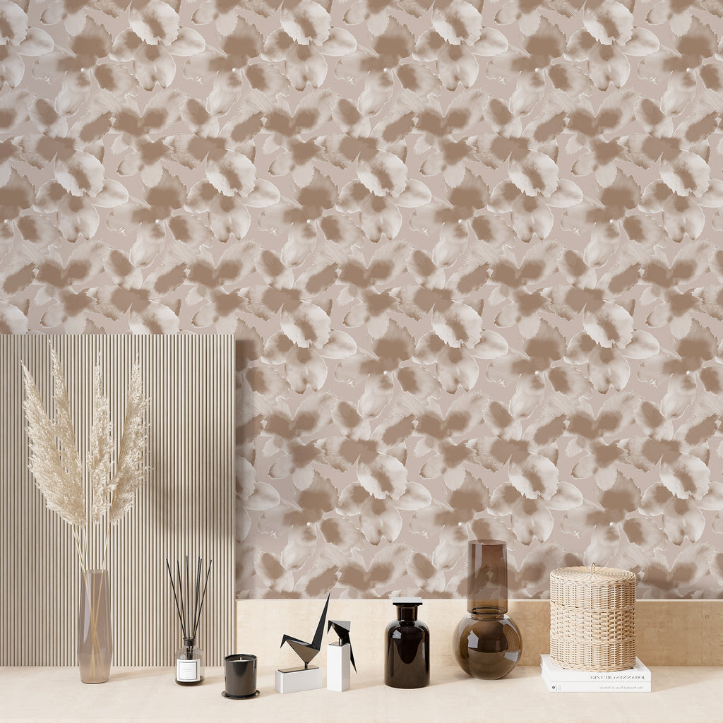 Whispering Petals - Sepia Tint Wallcovering | DW Bespoke Studios