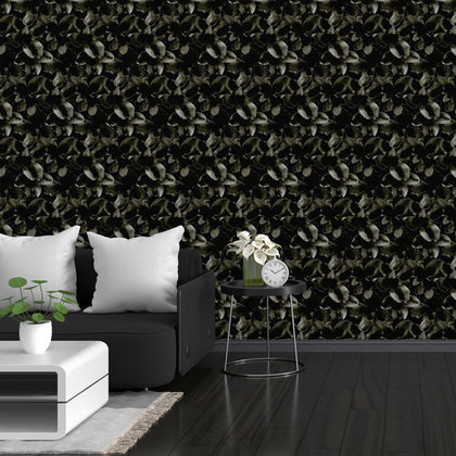 Whispering Petals - Midnight Bloom Contemporary | Architectural Wallcoverings