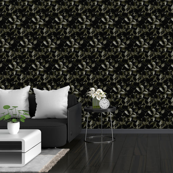Whispering Petals - Midnight Bloom Contemporary | Architectural Wallcoverings