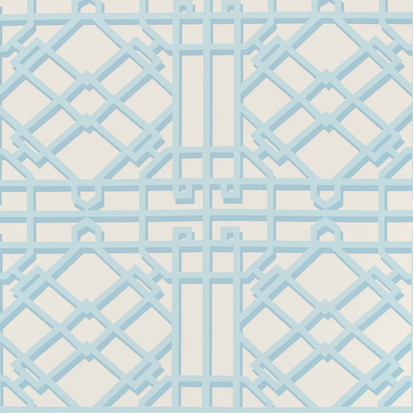 Pavilion Trellis - Aqua Wallcovering | Kravet