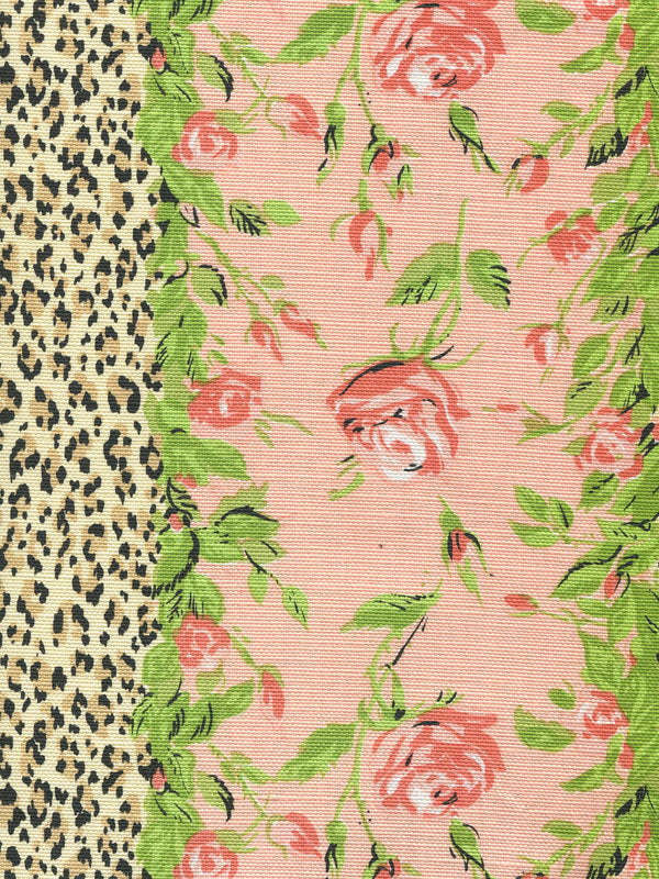 Malmaison, Peach / Green / Taupe Wallcoverings | Quadrille