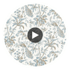 Peacock Toile Fabrics (af57828) – Soft Blue and Beige | Thibaut Circular Swatch | Thibaut