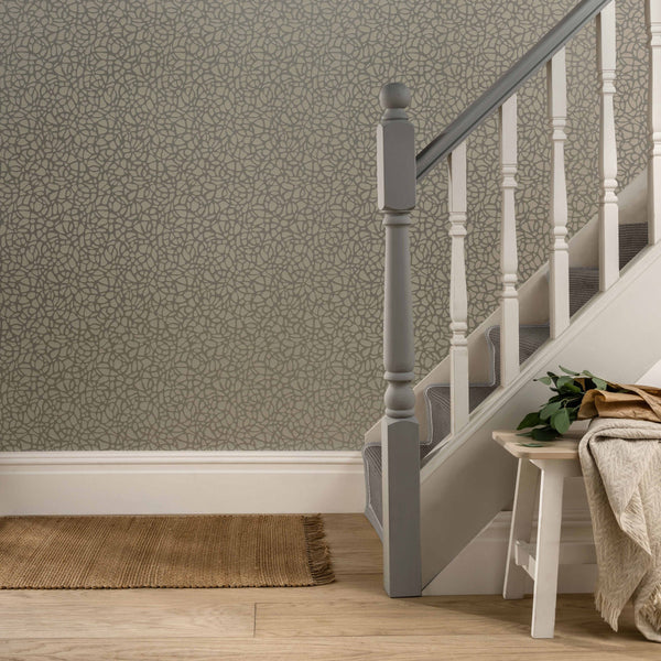 Pebble Mist - Silver Wallcovering | 1838 Wallcoverings