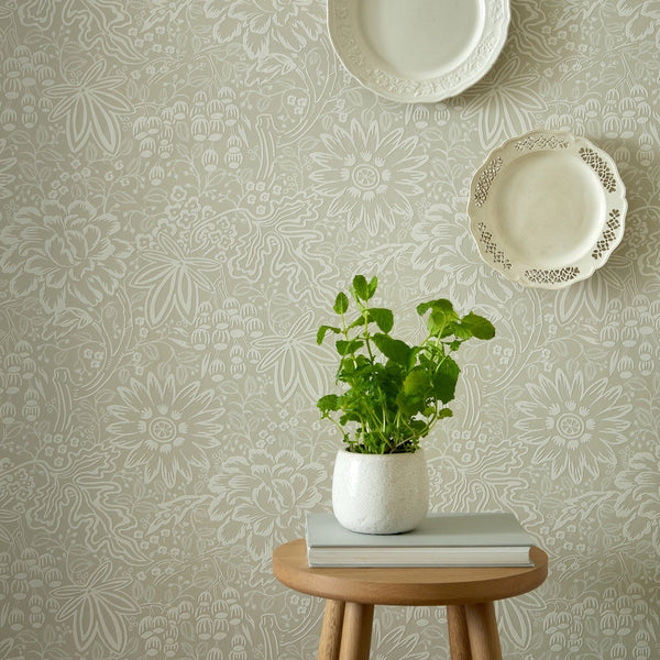 V&a Peony Garden - - Natural Wallcovering | 1838 Wallcoverings