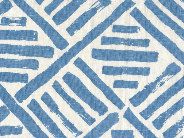 Macoco Ii Periwinkle on Tint Screen Printed - White Fabric | China Seas