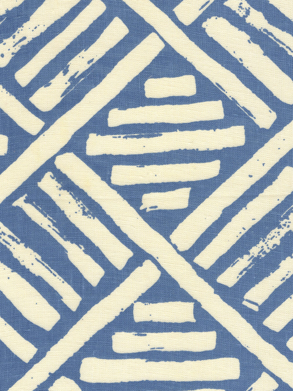 Macoco Reverse Periwinkle on Tint Screen Printed Fabric | China Seas