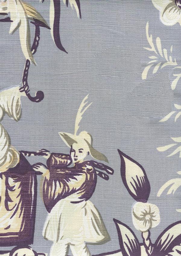 Lyford Print Periwinkle Purple on Tint Screen Printed Fabric | China Seas