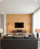 Perugia Amber Grasscloth Wallcovering | Fentucci - living room room setting