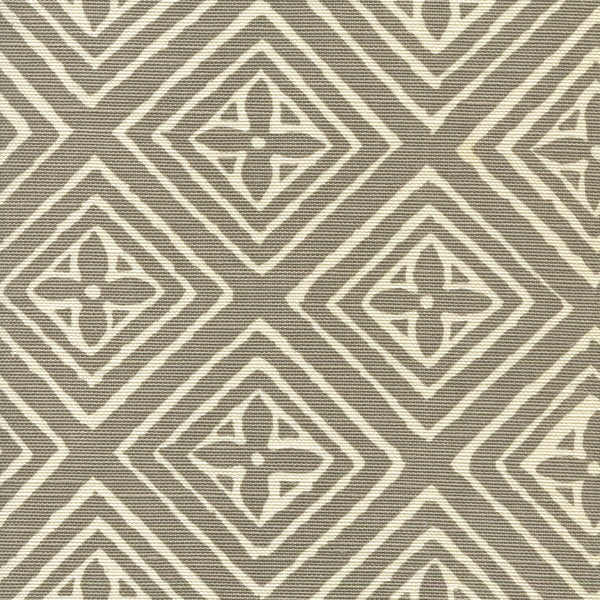 Fiorentina Pewter on Tint Screen Printed - Taupe Fabric | China Seas