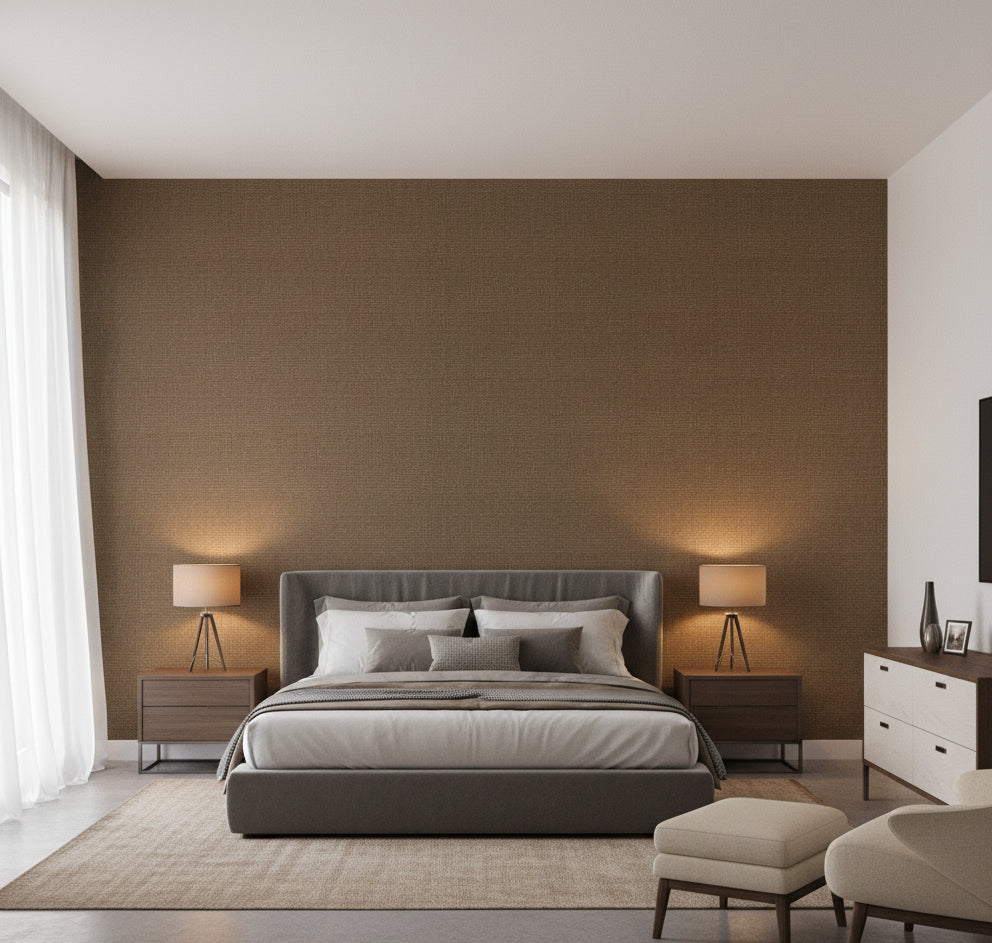 Philipana Grasscloth | Phillipe Romano - bedroom room setting