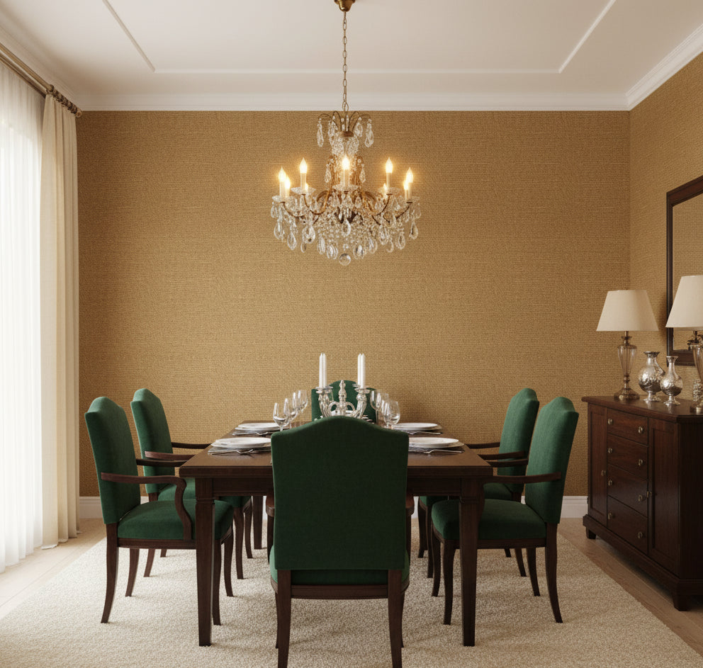 Philipana Grasscloth | Phillipe Romano - dining room room setting