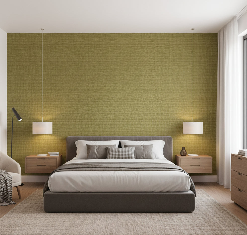 Philipana Grasscloth | Phillipe Romano - bedroom room setting