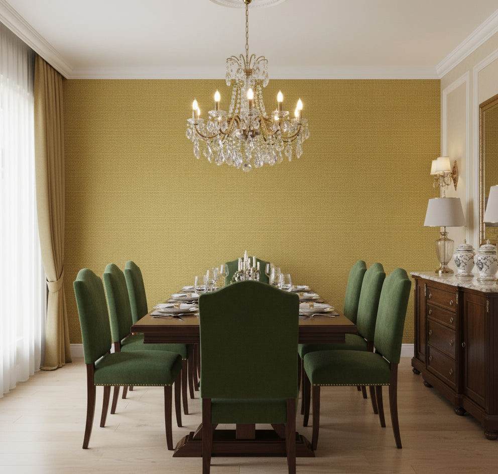 Philipana Grasscloth | Phillipe Romano - dining room room setting