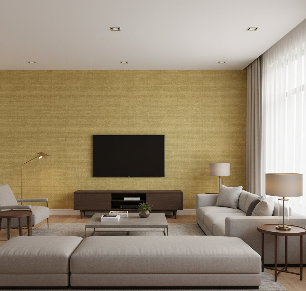 Philipana Grasscloth | Phillipe Romano - living room room setting
