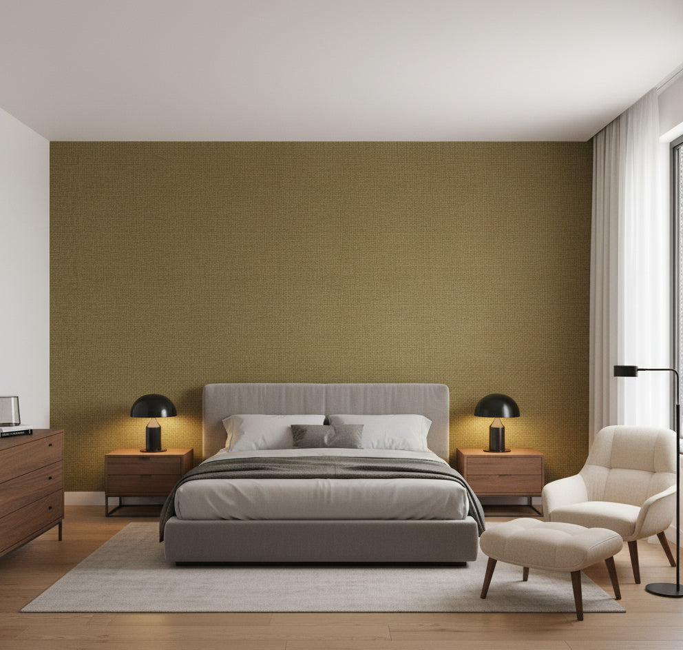 Philipana Grasscloth | Phillipe Romano - bedroom room setting