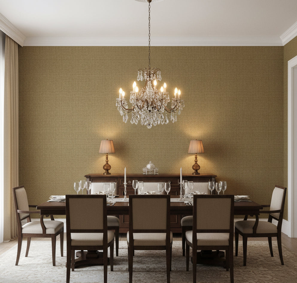 Philipana Grasscloth | Phillipe Romano - dining room room setting