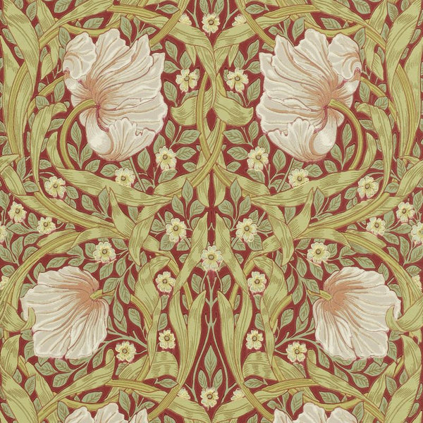 Pimpernel Wallpaper Olive Brick | William Morris