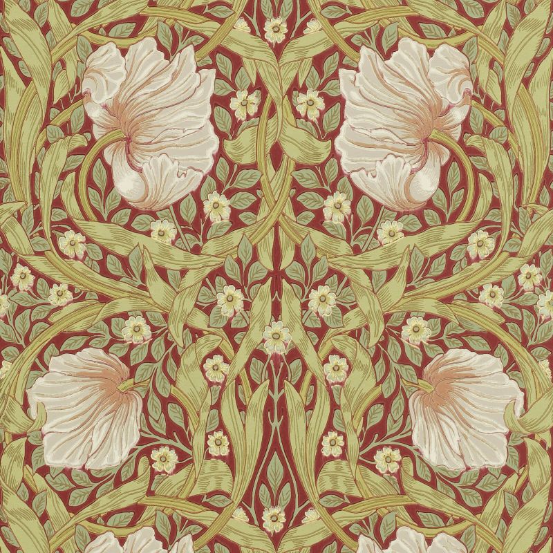 Pimpernel Wallpaper Olive Brick | William Morris