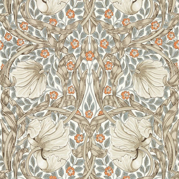 Pimpernel Coral Linen Wallcovering | William Morris