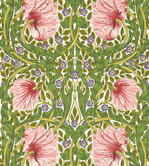 Pimpernel Strawberry Sapgreen Wallcovering | William Morris