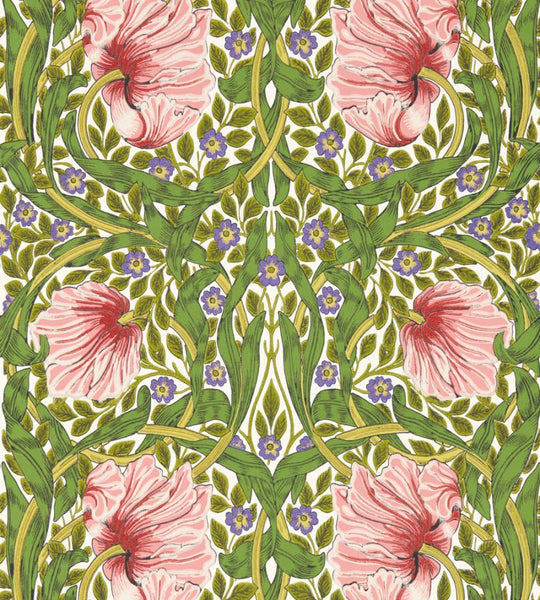 Pimpernel Wallpaper Strawberry Sapgreen | William Morris