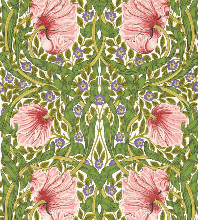 Pimpernel Wallpaper Strawberry Sapgreen | William Morris