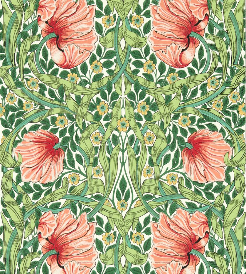 Pimpernel Wallpaper Watermelon Shamrock | William Morris