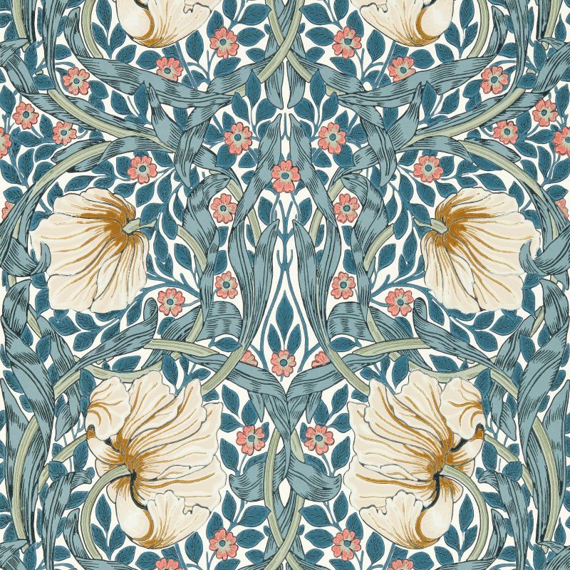 Pimpernel Wallpaper Coral Woad | William Morris