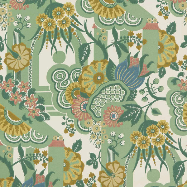 V&a Pineapple Garden - Verde - Green Wallcovering | 1838 Wallcoverings