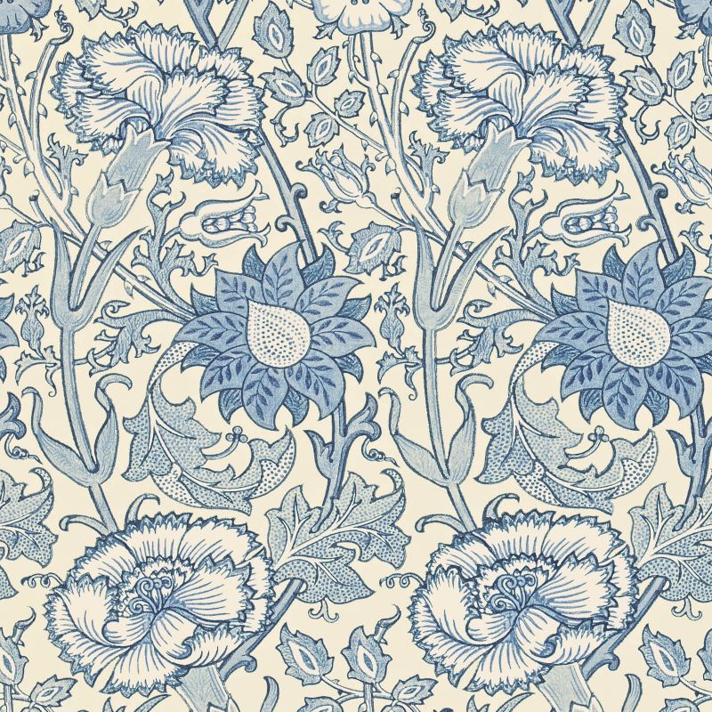 Pink & Rose Wallpaper Indigo  | William Morris