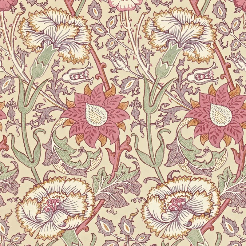 Pink & Rose Wallpaper White Manilla | William Morris