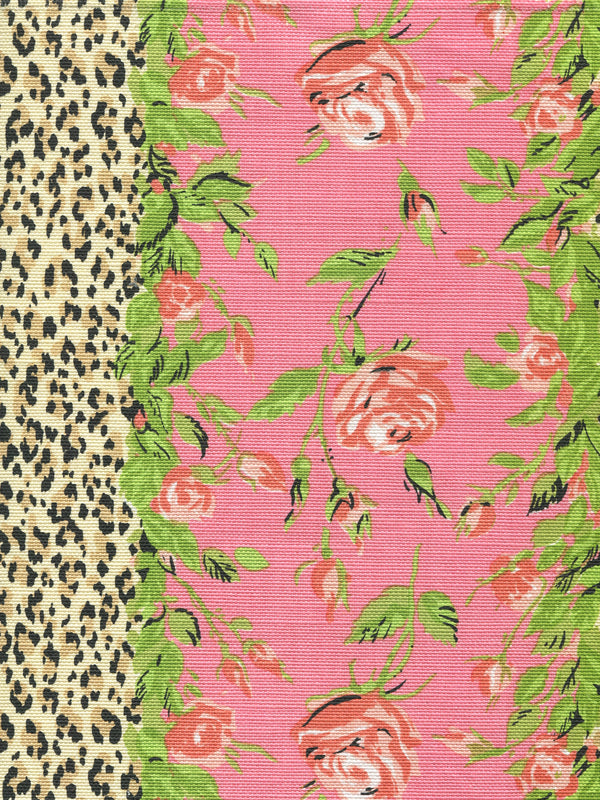 Malmaison, Pink / Green / Taupe Wallcoverings | Quadrille