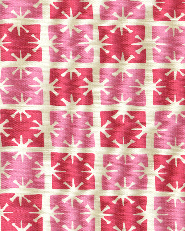 Georgia Small Scale Pink Magenta on Tint Screen Printed Fabric | China Seas