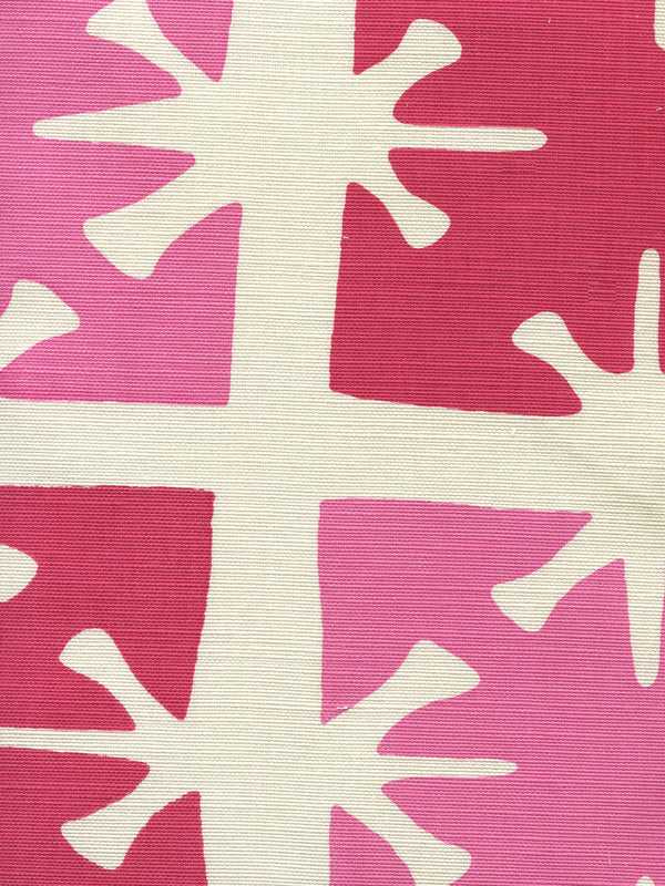Georgia Large Scale Pink Magenta on Tint Screen Printed Fabric | China Seas