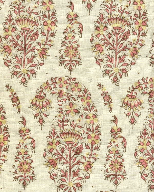 Pink on Cream Linen Wallcoverings | Home Couture