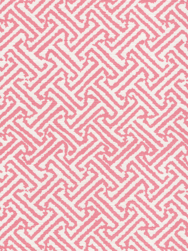 Java Java Pink on White Screen Printed - White Wallcovering | China Seas